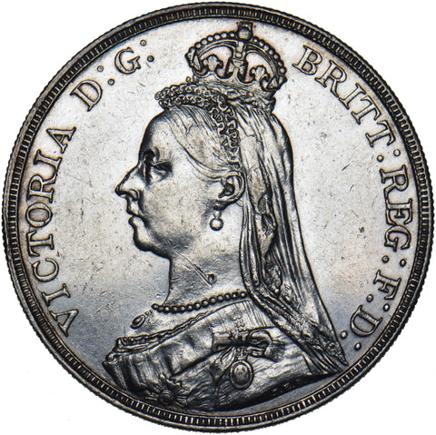 1889 Crown - Victoria British Silver Coin - Nice