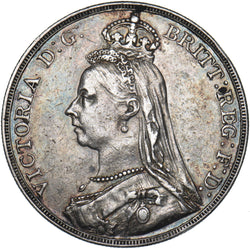 1889 Crown - Victoria British Silver Coin - Nice