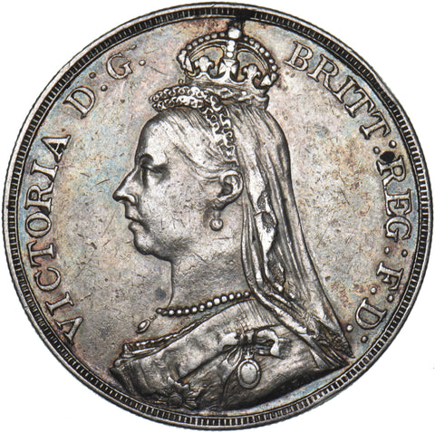 1889 Crown - Victoria British Silver Coin - Nice