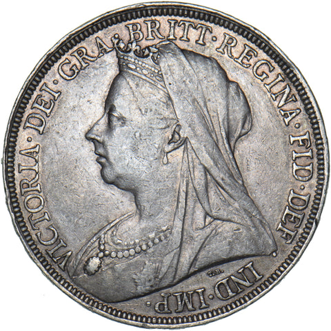 1897 LXI Crown - Victoria British Silver Coin - Nice