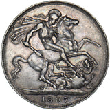 1897 LXI Crown - Victoria British Silver Coin - Nice