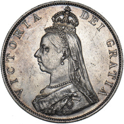 1887 Double Florin (Roman 1) - Victoria British Silver Coin - Very Nice