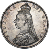 1887 Double Florin (Roman 1) - Victoria British Silver Coin - Very Nice