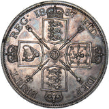 1887 Double Florin (Roman 1) - Victoria British Silver Coin - Very Nice