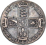 1697 Halfcrown - William III British Silver Coin - Nice