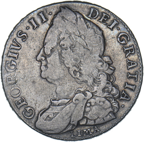 1746 LIMA Halfcrown - George II British Silver Coin - Nice