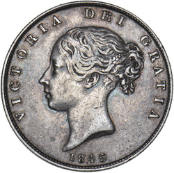 1845 Halfcrown - Victoria British Silver Coin - Nice