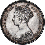 1853 Gothic Florin - Victoria British Silver Coin - Very Nice