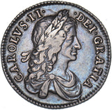 1663 Shilling - Charles II British Silver Coin - Nice