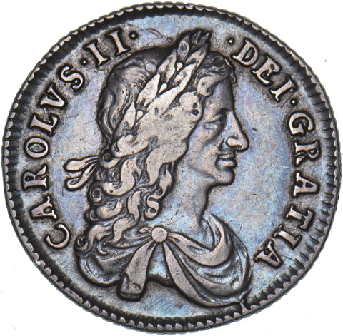 1663 Shilling - Charles II British Silver Coin - Nice