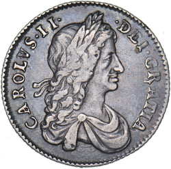1663 Shilling - Charles II British Silver Coin - Nice