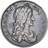 1663 Shilling - Charles II British Silver Coin - Nice