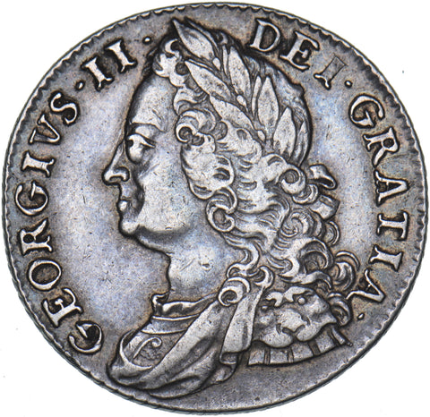 1751 Shilling - George II British Silver Coin - Very Nice
