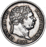 1816 Shilling - George III British Silver Coin - Very Nice