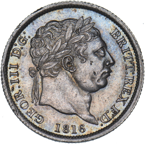1816 Shilling - George III British Silver Coin - Very Nice