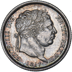 1817 Shilling (RRITT Flaw) - George III British Silver Coin - Very Nice