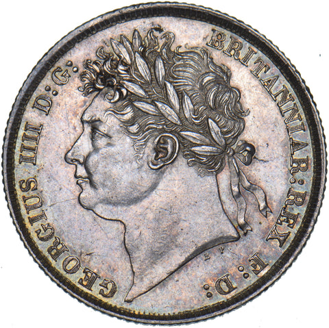 1824 Shilling - George IV British Silver Coin - Very Nice