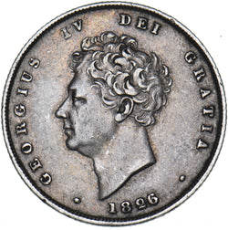 1826 Shilling - George IV British Silver Coin - Nice