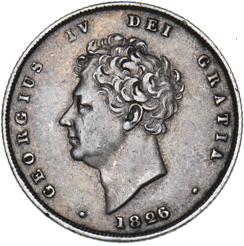 1826 Shilling - George IV British Silver Coin - Nice