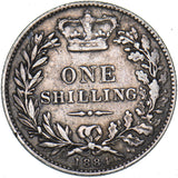 1884 Shilling - Victoria British Silver Coin - Nice
