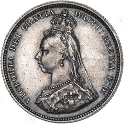 1887 Shilling - Victoria British Silver Coin - Very Nice