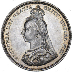 1887 Shilling - Victoria British Silver Coin - Superb