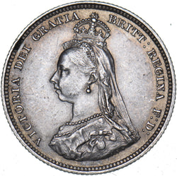 1887 Shilling - Victoria British Silver Coin - Very Nice