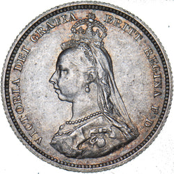 1887 Shilling - Victoria British Silver Coin - Very Nice