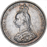 1887 Shilling - Victoria British Silver Coin - Very Nice