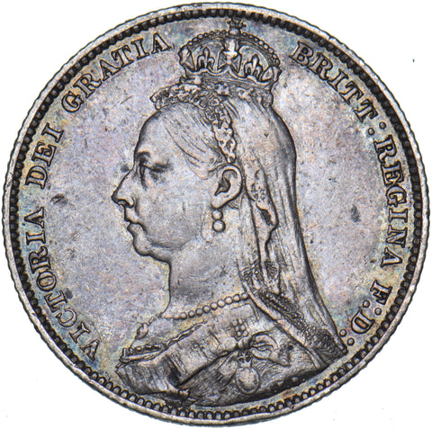 1889 Shilling - Victoria British Silver Coin - Nice