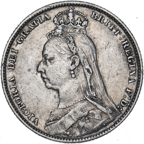 1890 Shilling - Victoria British Silver Coin - Nice