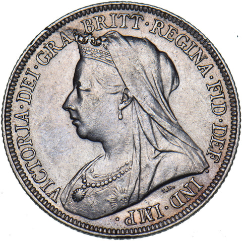 1895 Shilling (Small Rose) - Victoria British Silver Coin - Very Nice