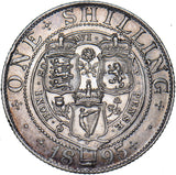 1895 Shilling (Small Rose) - Victoria British Silver Coin - Very Nice