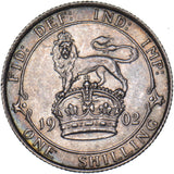 1902 Shilling - Edward VII British Silver Coin - Very Nice