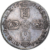 1697 Sixpence - William III British Silver Coin - Very Nice