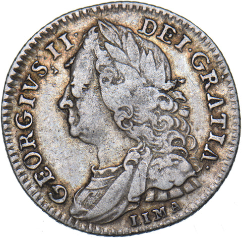 1746 LIMA Sixpence - George II British Silver Coin - Nice