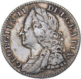 1757 Sixpence - George II British Silver Coin - Nice