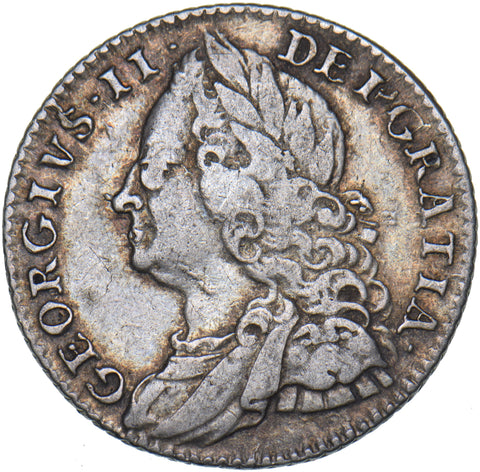 1757 Sixpence - George II British Silver Coin - Nice