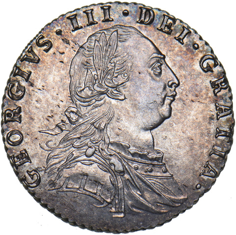 1787 Sixpence - George III British Silver Coin - Very Nice