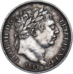 1817 Sixpence - George III British Silver Coin - Very Nice