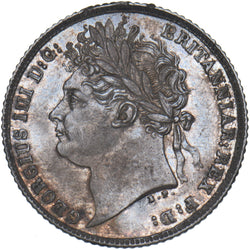 1821 Sixpence - George IV British Silver Coin - Very Nice