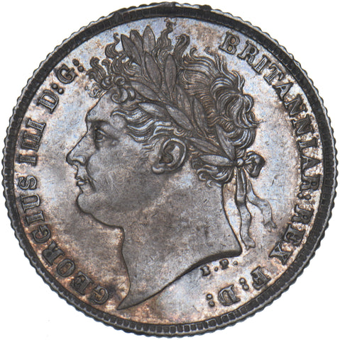 1821 Sixpence - George IV British Silver Coin - Very Nice