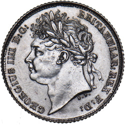 1825 Sixpence - George IV British Silver Coin - Very Nice