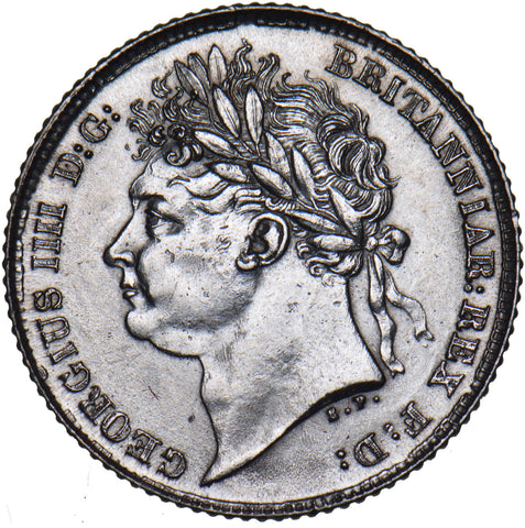 1825 Sixpence - George IV British Silver Coin - Very Nice
