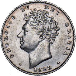 1828 Sixpence - George IV British Silver Coin - Nice