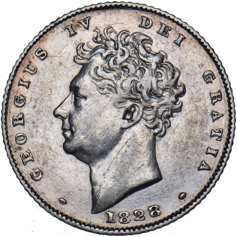 1828 Sixpence - George IV British Silver Coin - Nice