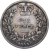 1855 Sixpence - Victoria British Silver Coin - Nice