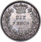 1875 Sixpence (Die no. 70) - Victoria British Silver Coin - Very Nice