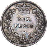 1882 Sixpence - Victoria British Silver Coin - Nice