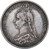 1887 Sixpence - Victoria British Silver Coin - Nice
